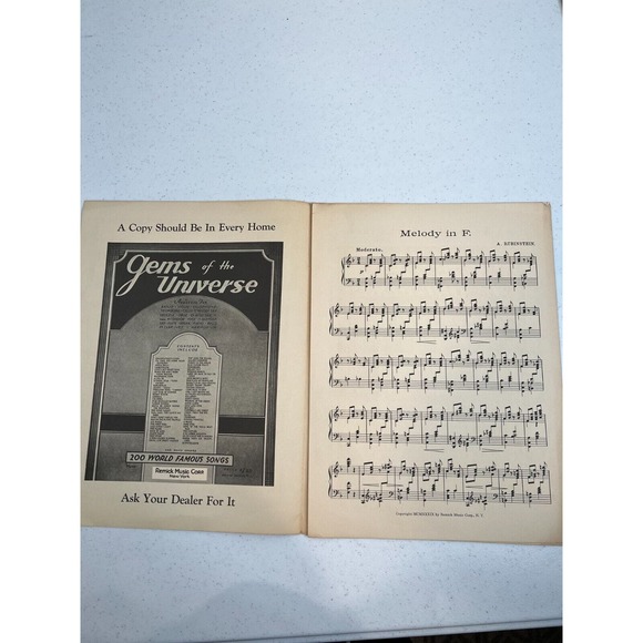 Rubenstein's Melody in F Piano Solo Library of Musical Classics Sheet Music Book - Picture 2 of 3